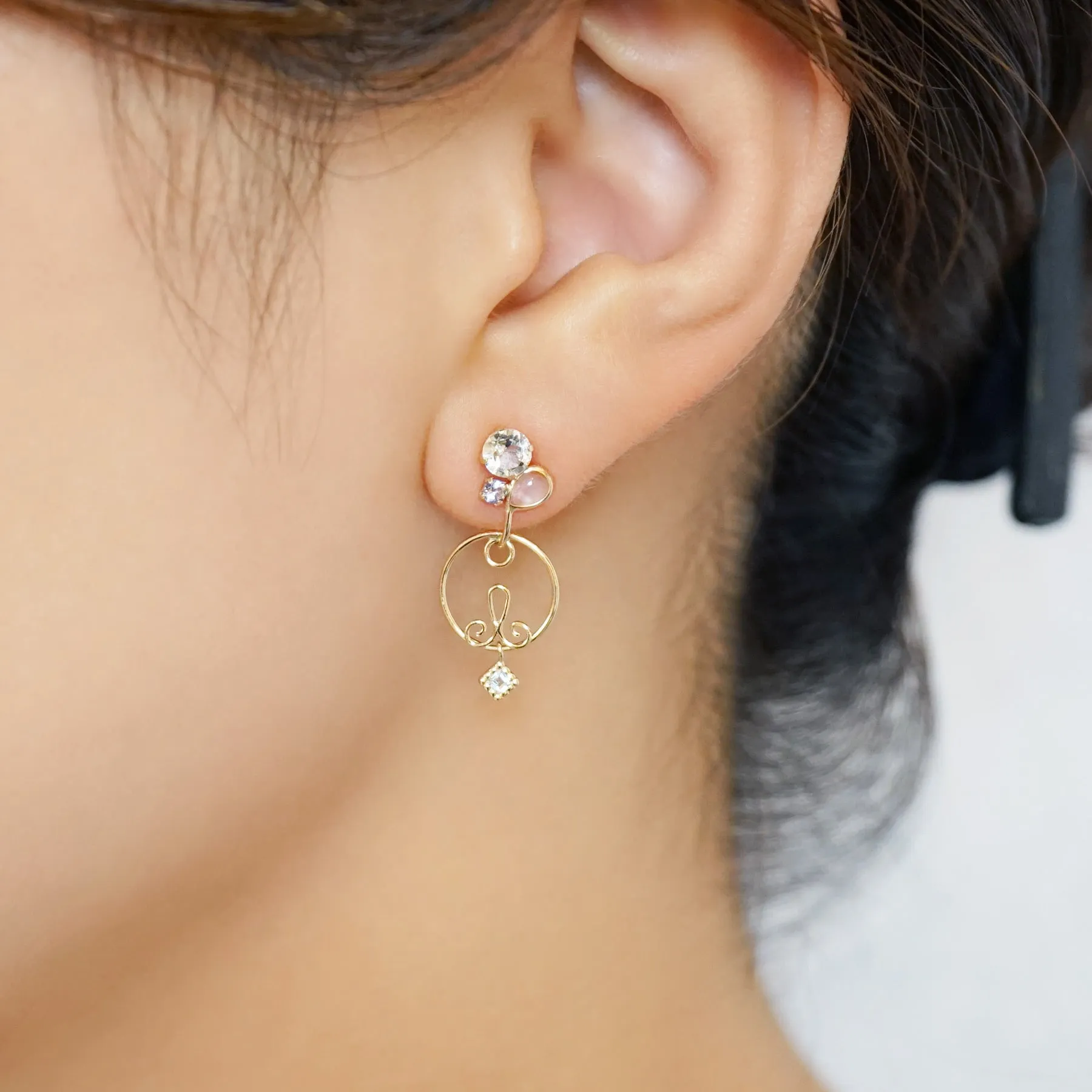 10K 2Way Clip-On Earrings [Bonbonniere] (Yellow Gold)