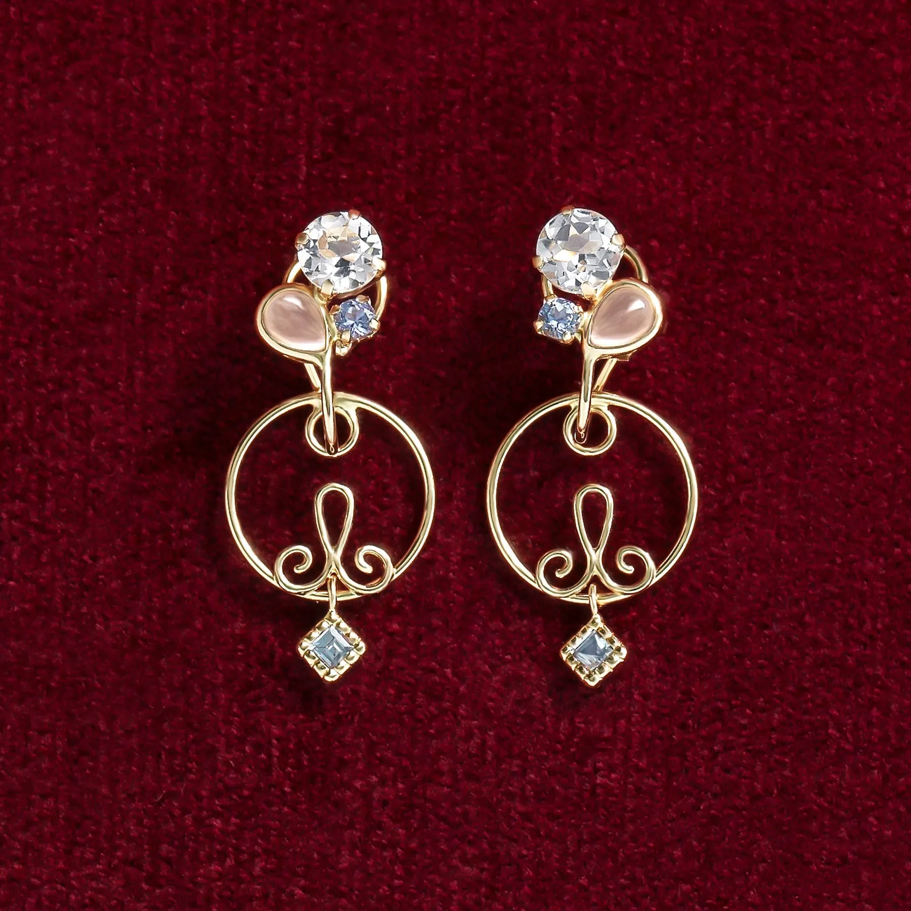 10K 2Way Clip-On Earrings [Bonbonniere] (Yellow Gold)