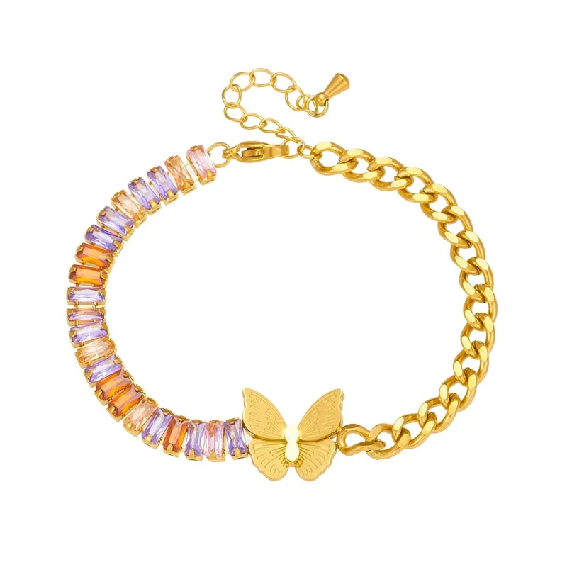 316L Stainless Steel Butterfly Bangles Bracelet For Women