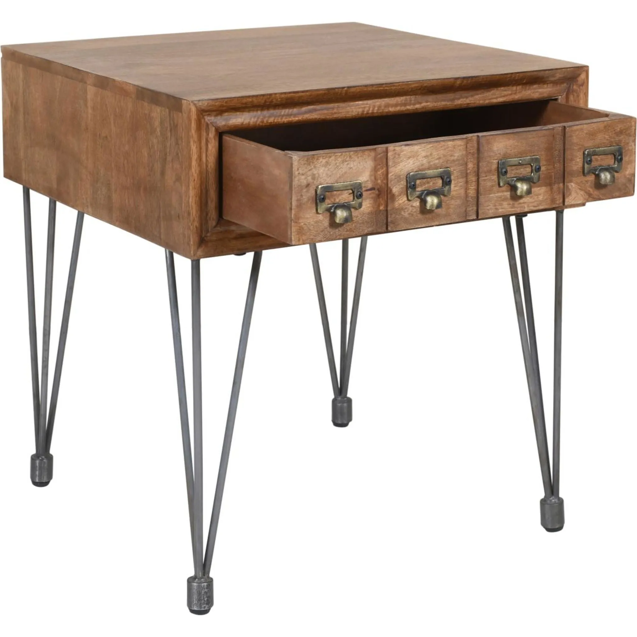 American Vintage End Table - Medium Brown