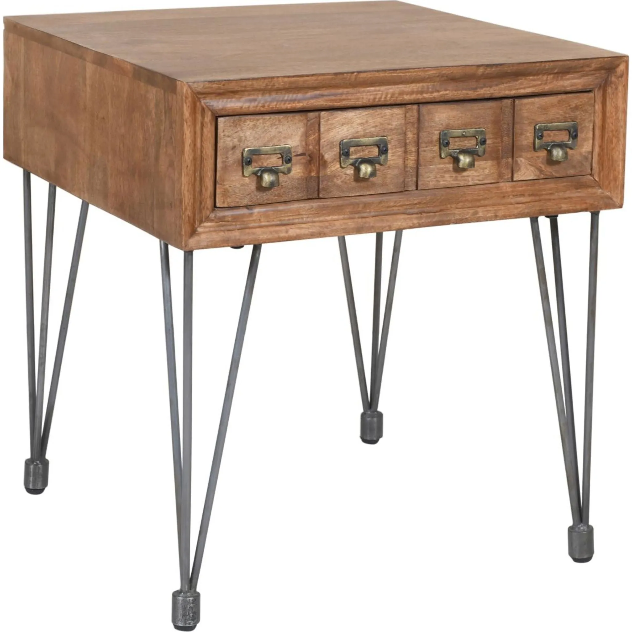 American Vintage End Table - Medium Brown