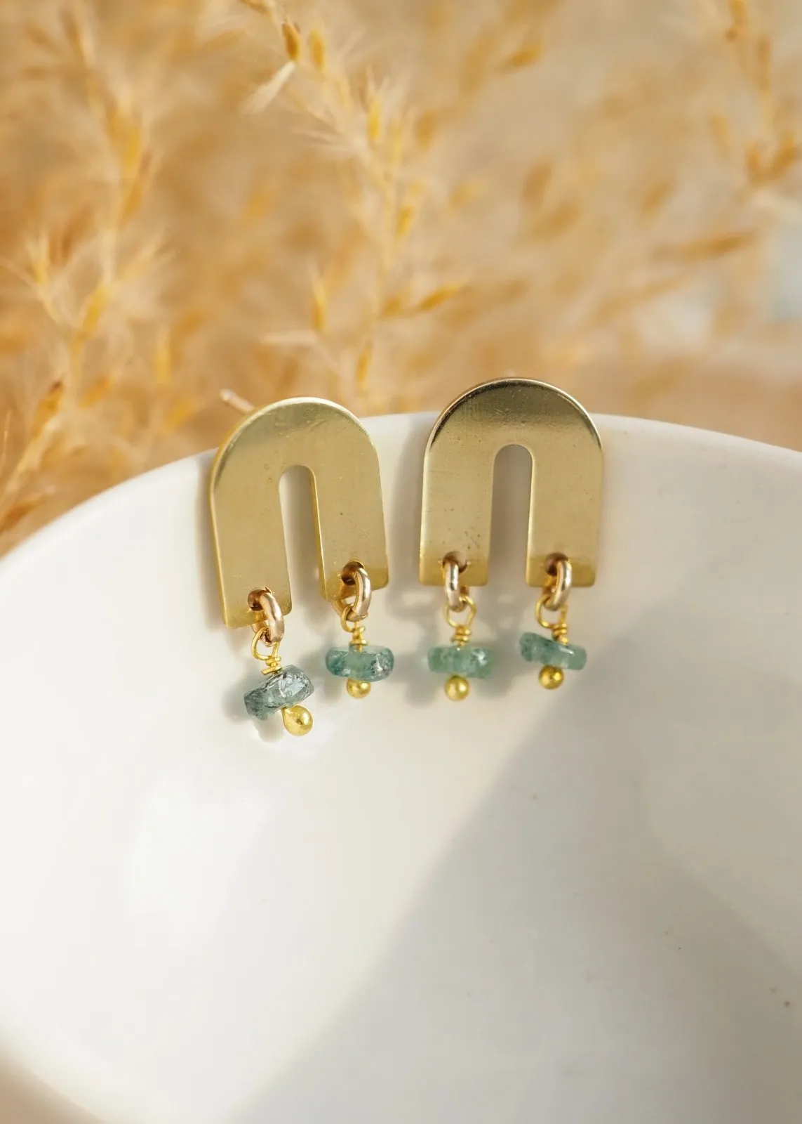 Arch Gemstone Earrings