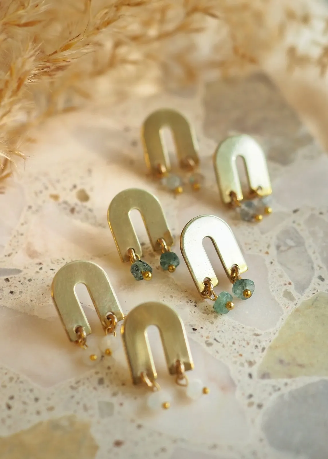 Arch Gemstone Earrings