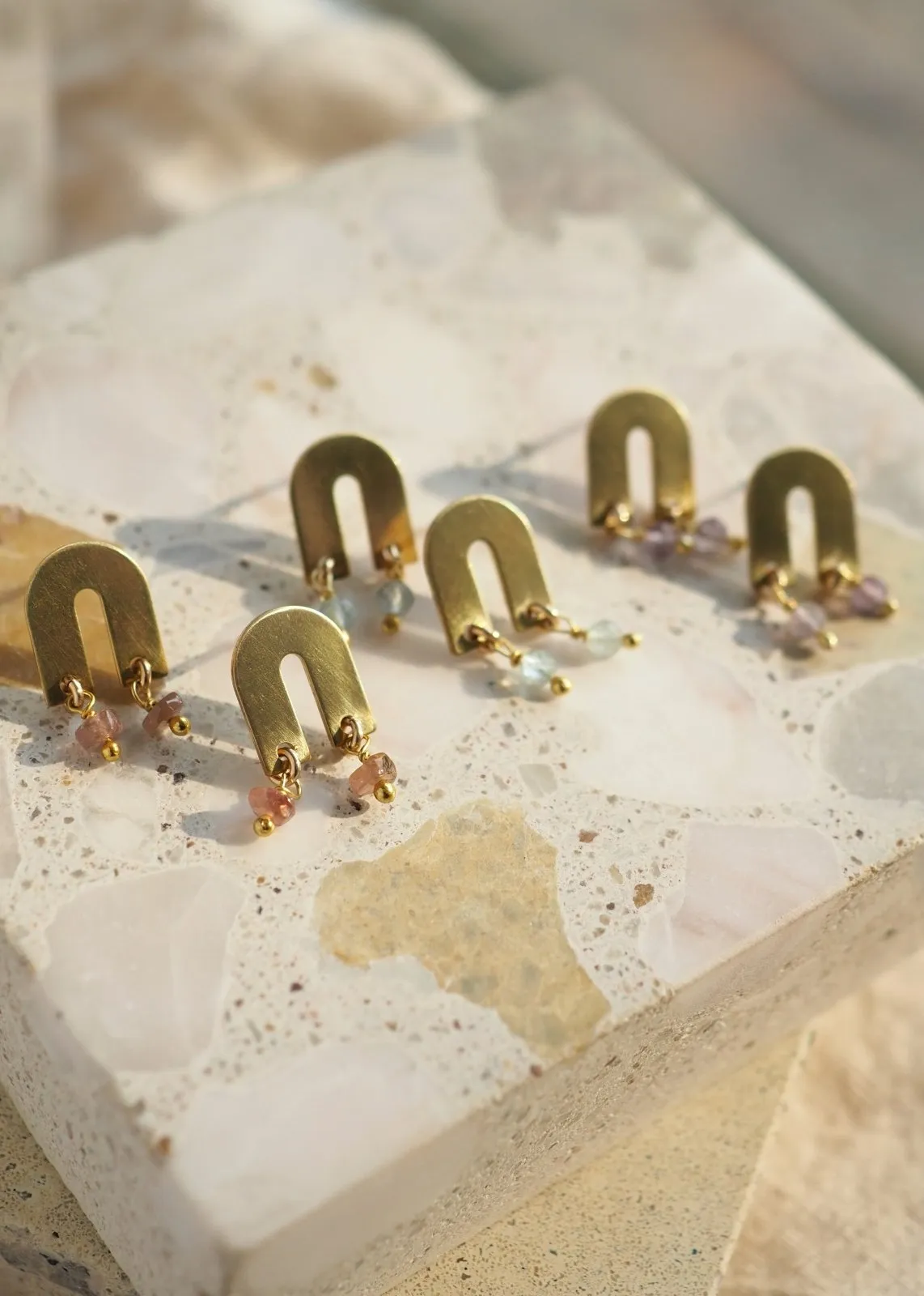 Arch Gemstone Earrings