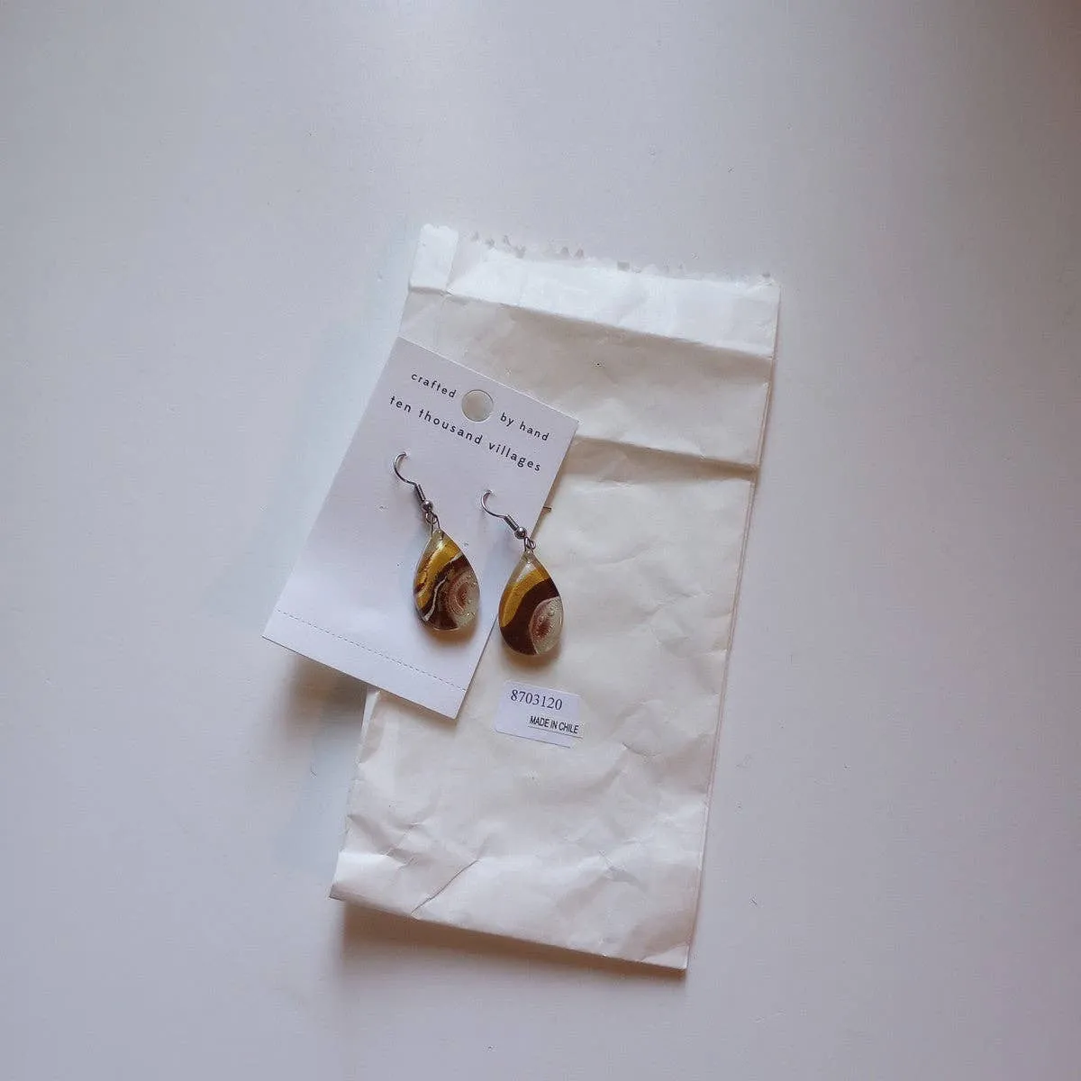 Aylen Fused Glass Teardrop Earrings