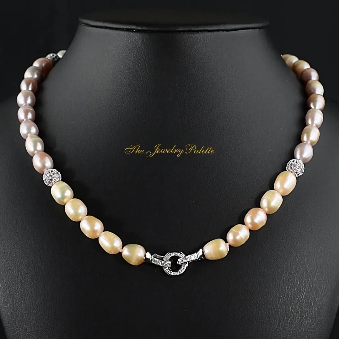 Belle multicolor freshwater pearl single tier necklace