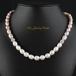 Belle multicolor freshwater pearl single tier necklace