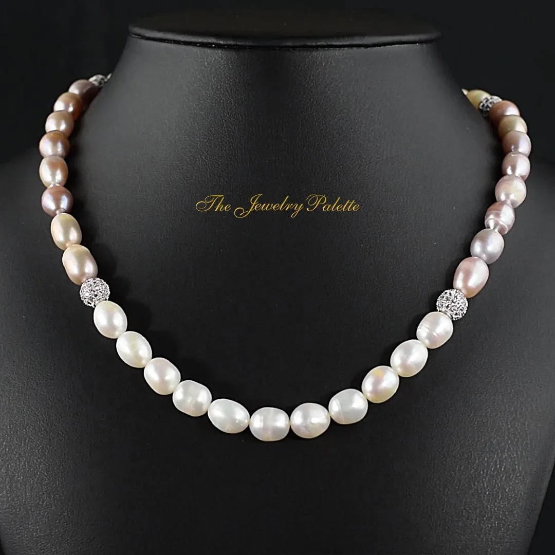 Belle multicolor freshwater pearl single tier necklace