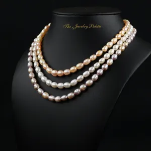 Belle multicolor freshwater pearl three tier necklace