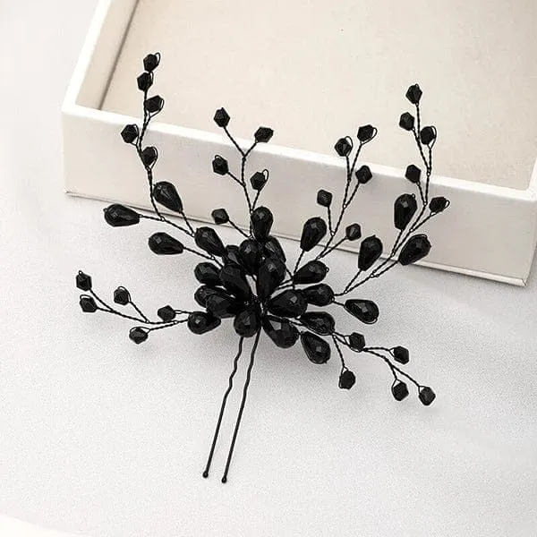Black Crystal Hairpin