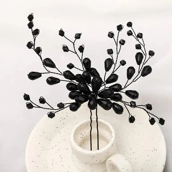 Black Crystal Hairpin
