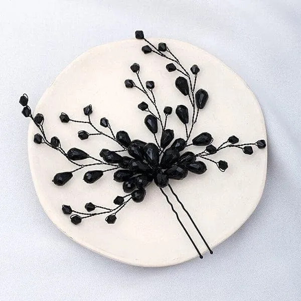 Black Crystal Hairpin