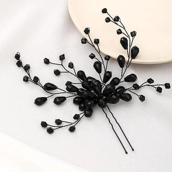 Black Crystal Hairpin