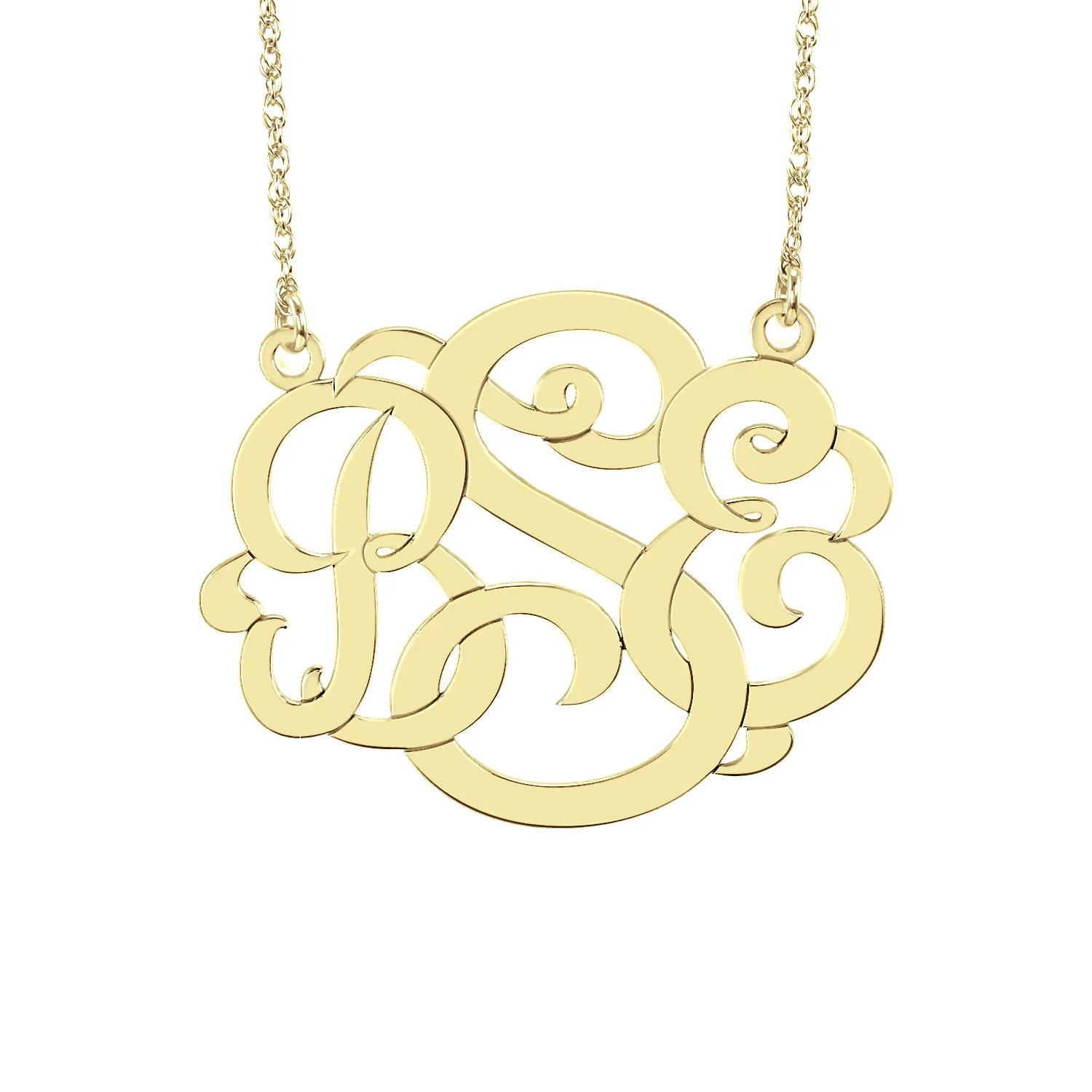 Classic Wide Monogram Necklace
