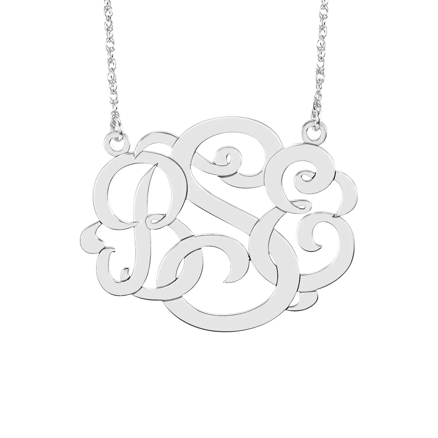 Classic Wide Monogram Necklace