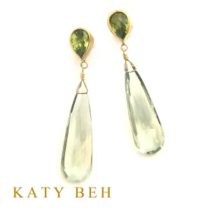 Cricket Peridot and Mint Amethyst Earrings