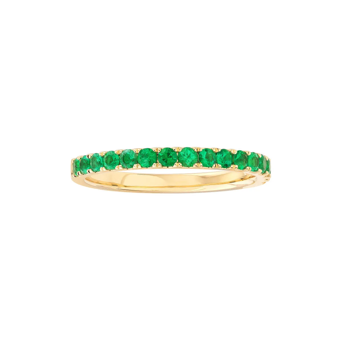 Emerald Gemstone Stackable Band - 14K Yellow Gold - Size 4 - by Dazyle