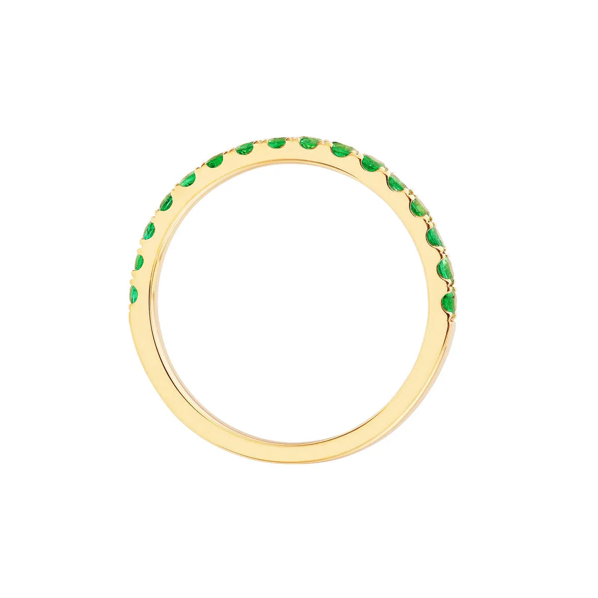 Emerald Gemstone Stackable Band - 14K Yellow Gold - Size 4 - by Dazyle