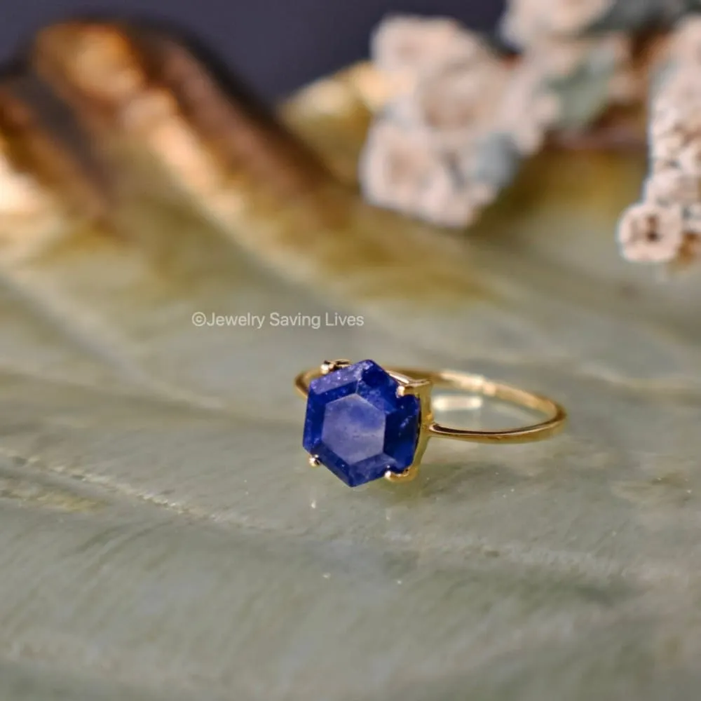 Hexagon Sapphire Ring