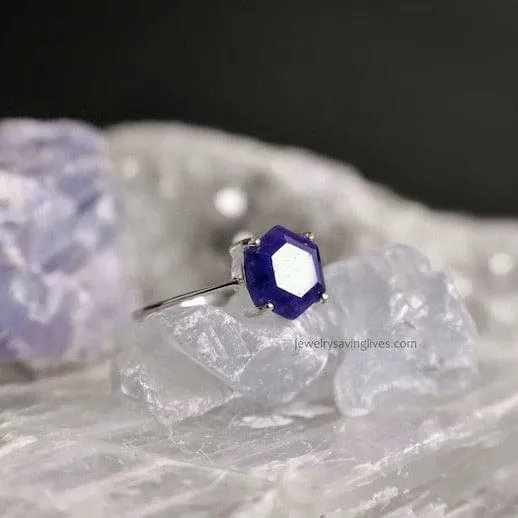 Hexagon Sapphire Ring