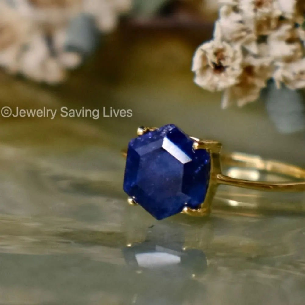 Hexagon Sapphire Ring