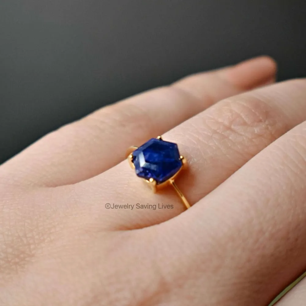 Hexagon Sapphire Ring