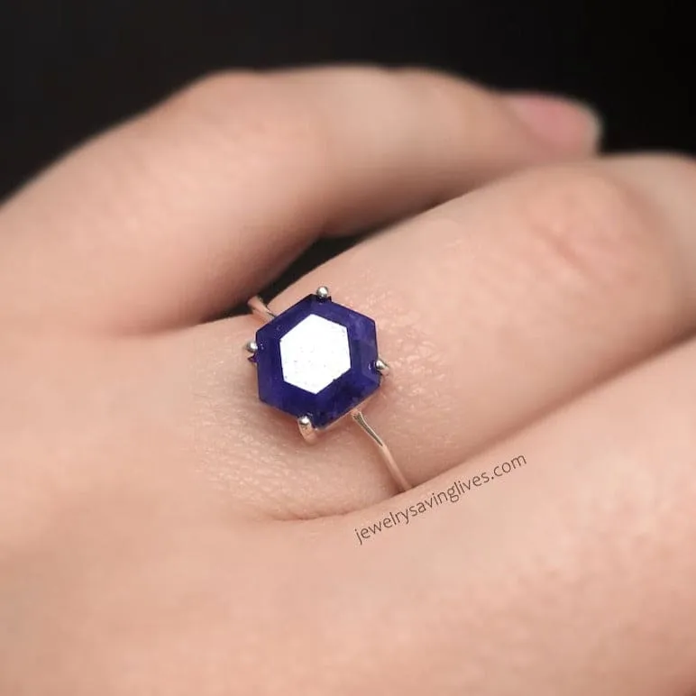Hexagon Sapphire Ring