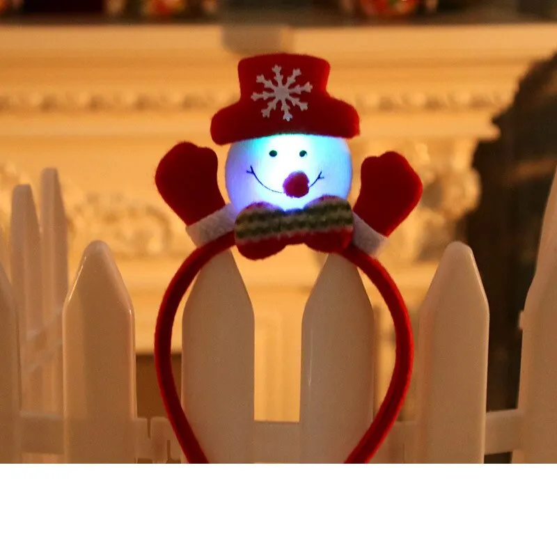 HULIANFU 2023 Christmas Headband LED Christmas Decorations Gift Hairpin Antlers Headband New Year Decorations Santa Headband Christmas Decor