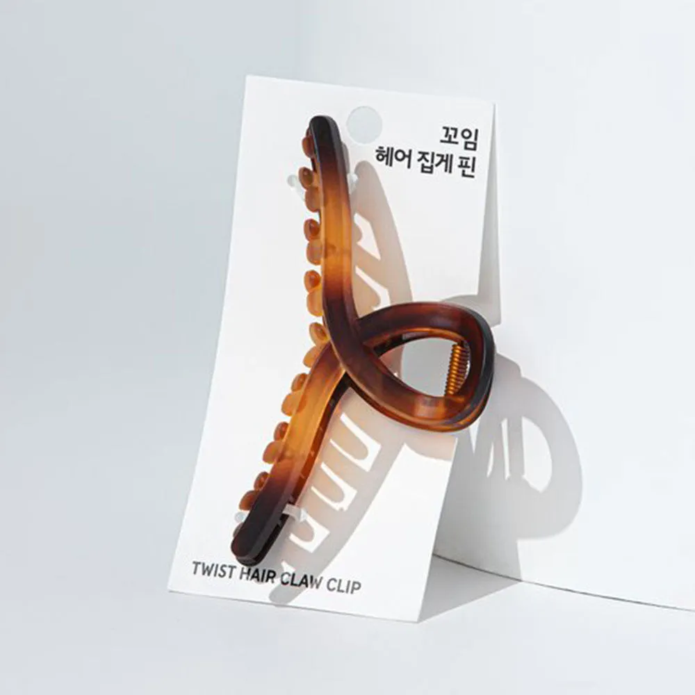 JAJU Twist Hair Claw Clip Brown 1p