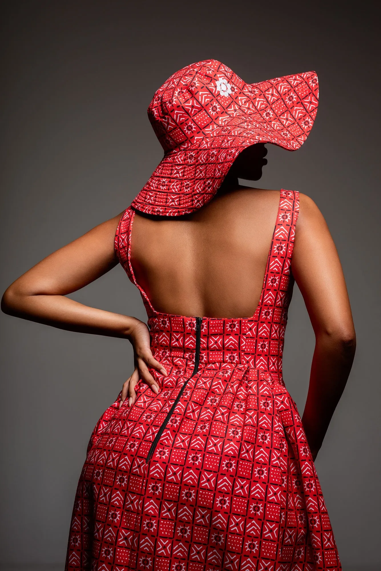 Ladies - Red Bogolan Dress