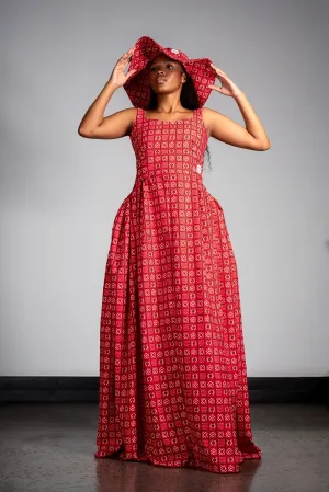 Ladies - Red Bogolan Dress