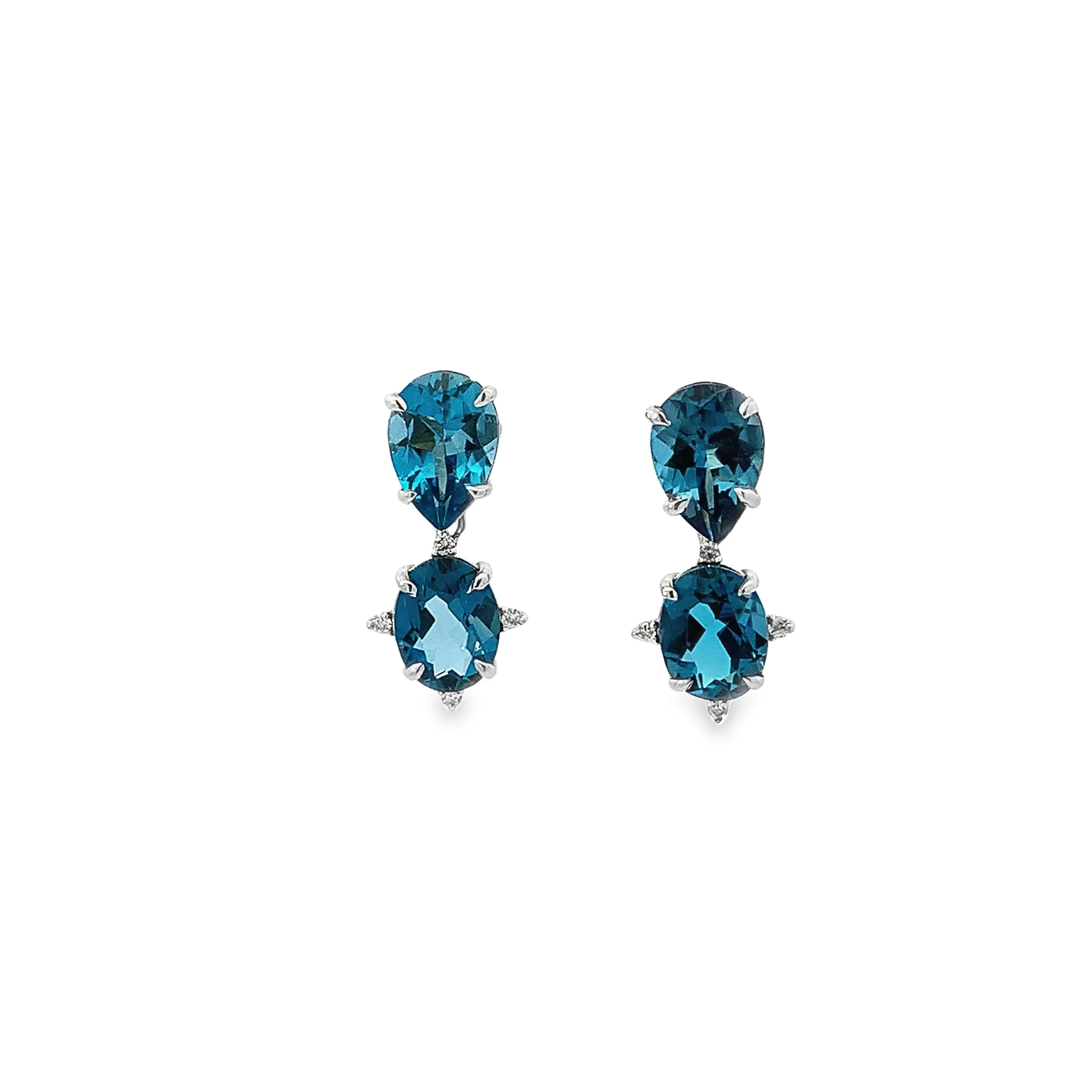 London Blue Topaz & Diamond Drop Earrings