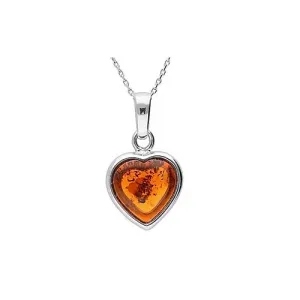 MILENA necklace Silver and Amber Heart