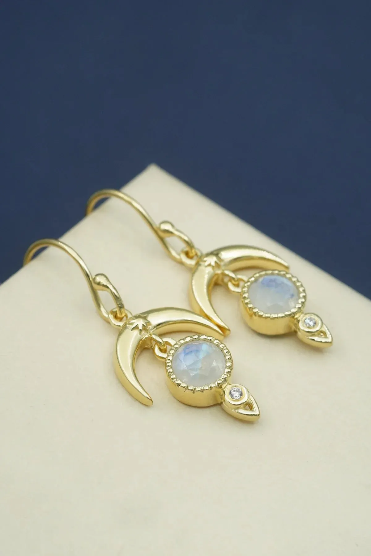 MOONSTONE DARE TO DREAM EARRINGS- GOLD