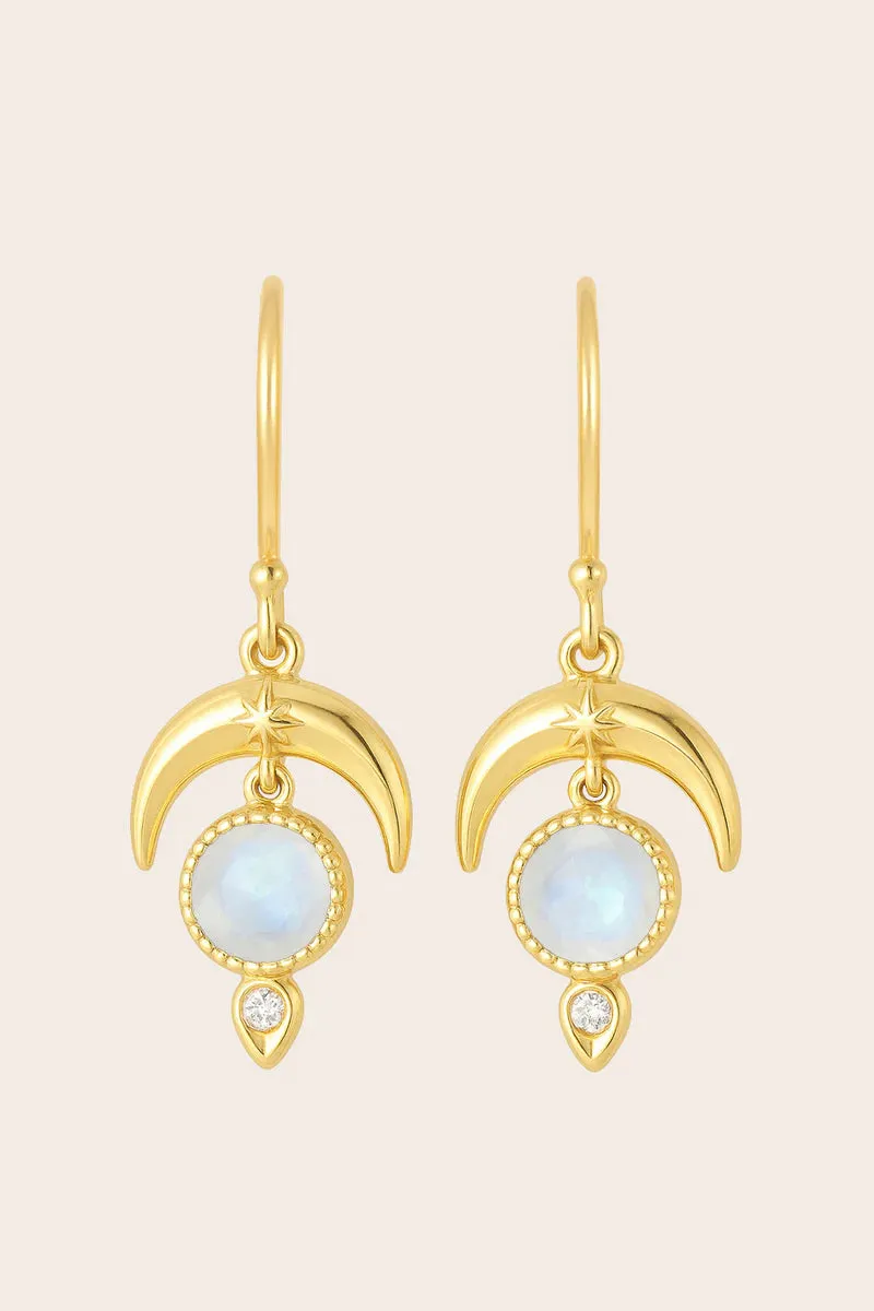 MOONSTONE DARE TO DREAM EARRINGS- GOLD