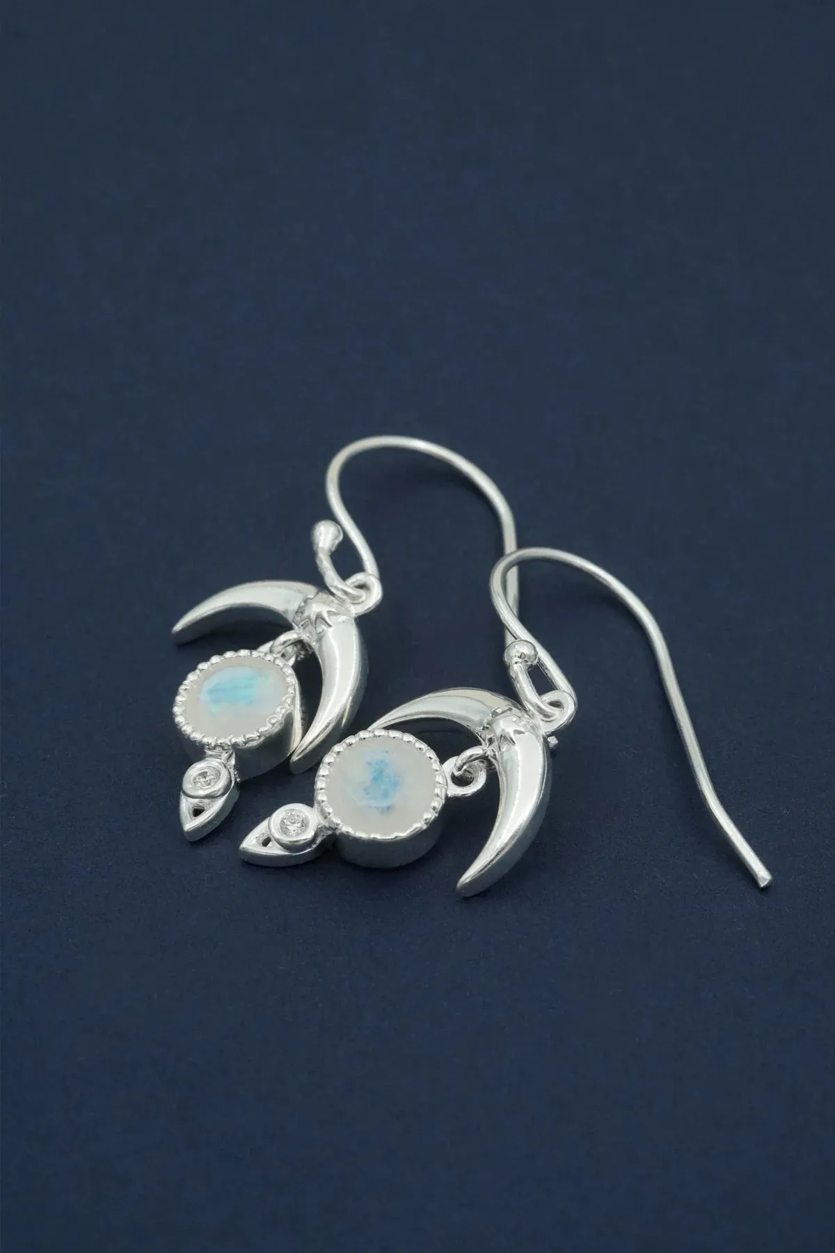 MOONSTONE DARE TO DREAM EARRINGS- SILVER