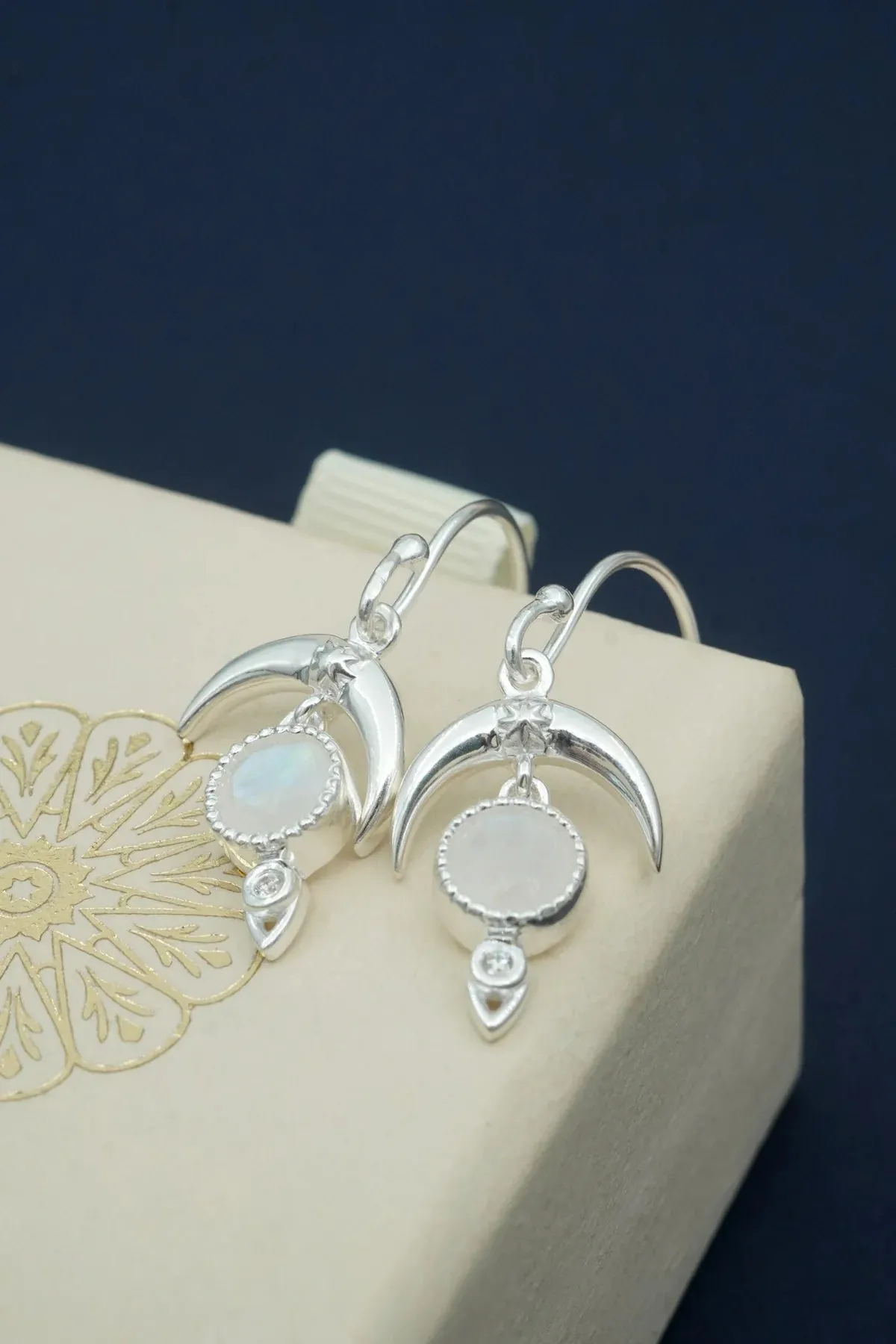 MOONSTONE DARE TO DREAM EARRINGS- SILVER