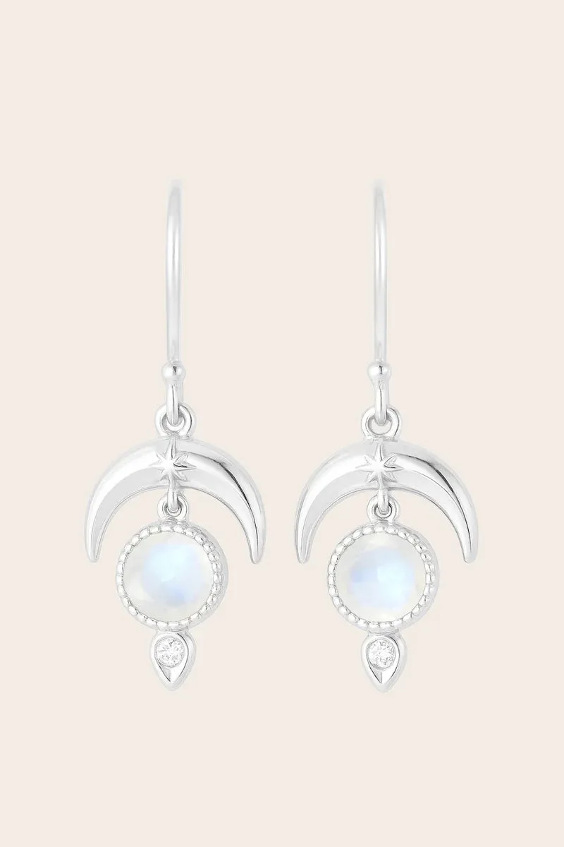 MOONSTONE DARE TO DREAM EARRINGS- SILVER