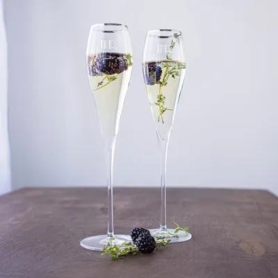 Mr. & Mr. Gatsby Gold Rim Champagne Flutes