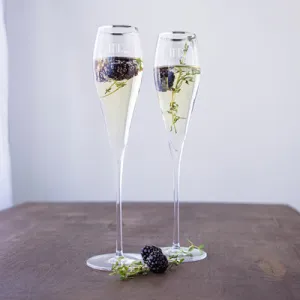Mr. & Mr. Gatsby Gold Rim Champagne Flutes