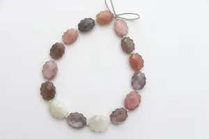 Multi moonstone faceted beads Flower Shape 15 pieces AAA , Moonstone Beads, Moonstone Faceted beads, Multi Moonstone, Rare gemstone beads