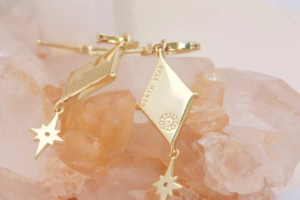 NORTH STAR EARRINGS- GOLD