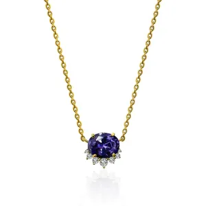 Oval Amethyst Queen's Necklace- Golden