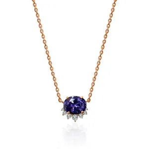 Oval Amethyst Queen's Necklace- Rosegold