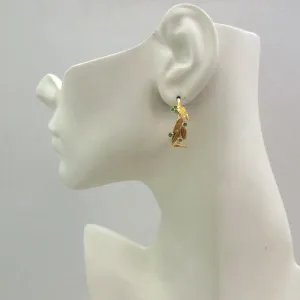 Palay with Green Agate Hoop Earrings