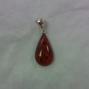 Red amber Teardrop Pendant