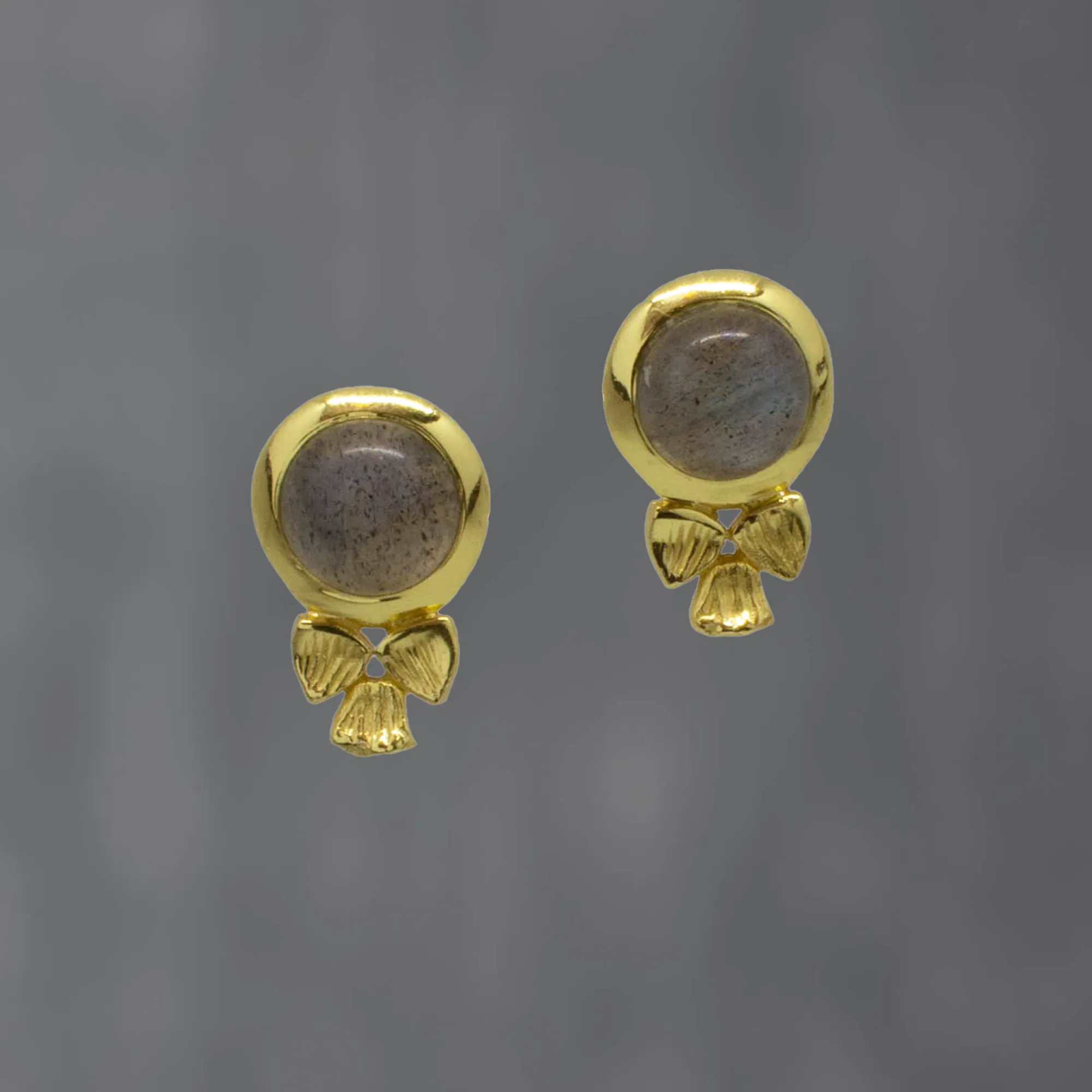 Rowan Leaf Gemstone Stud Earrings