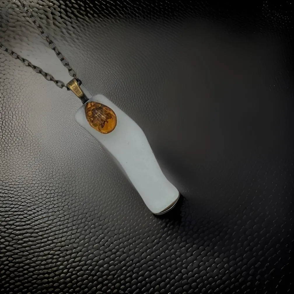 Sea Glass, Amber, Necklace