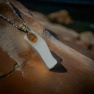 Sea Glass, Amber, Necklace