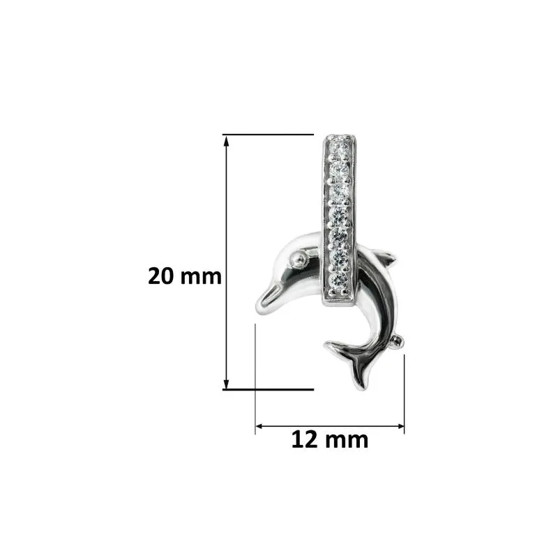 Silver Cute Dolphin pendant with Link Chain